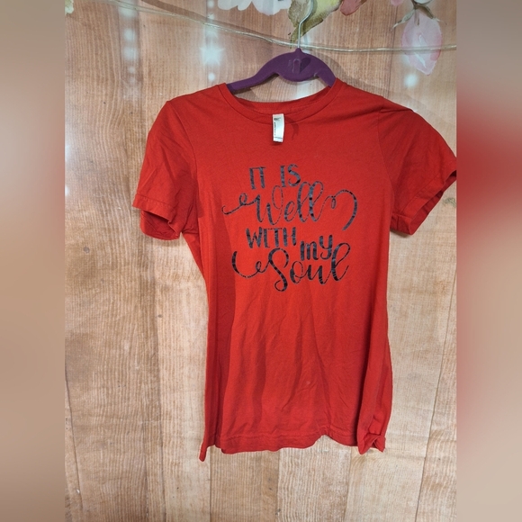 SIZE SMALL RED T-SHIRT INSPIRATIONAL - Picture 1 of 4